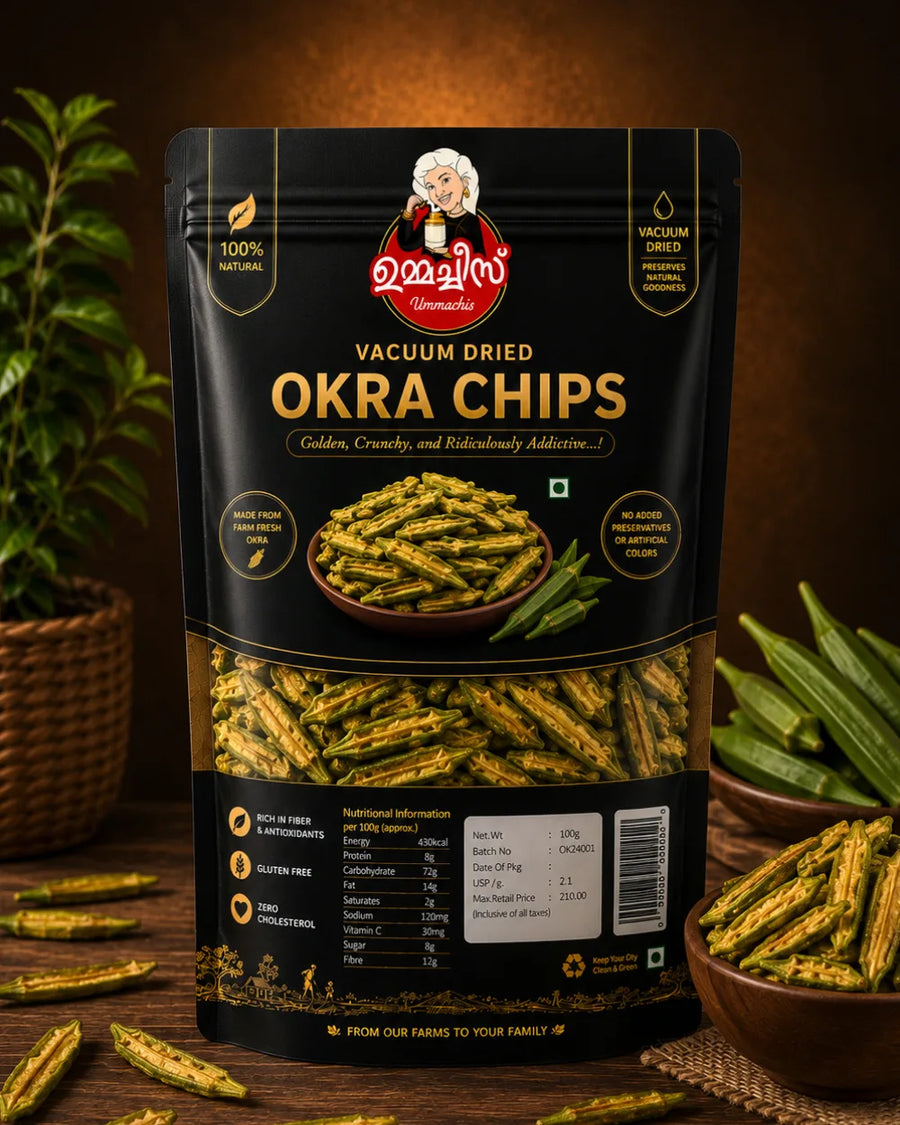 Okra Chips (Vacuum Dried)